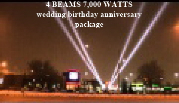 4 BEAMS 7,000 WATTS wedding birthday anniversary package